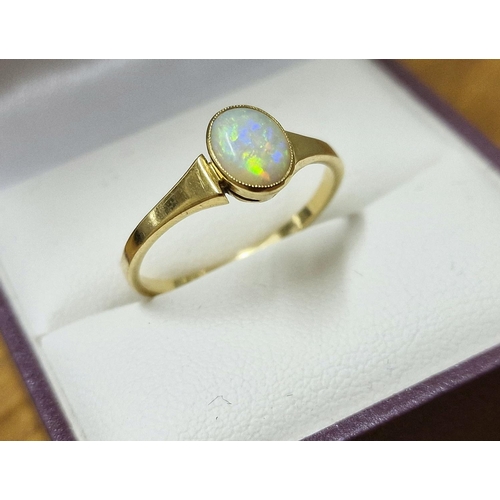 184 - 18ct Gold & Opal Dress Ring, size O