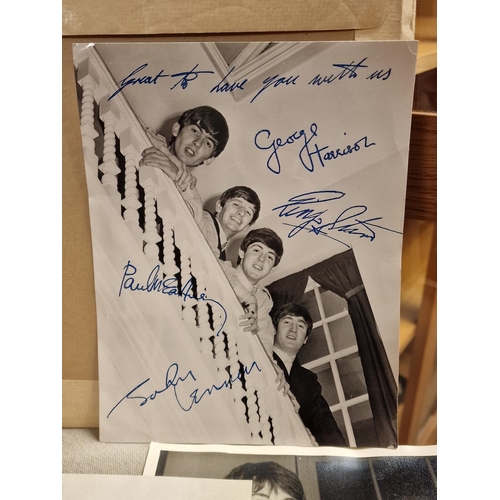 58 - The Beatles Fan Club Signed Print, Welcome Letter and Iron-On Badge