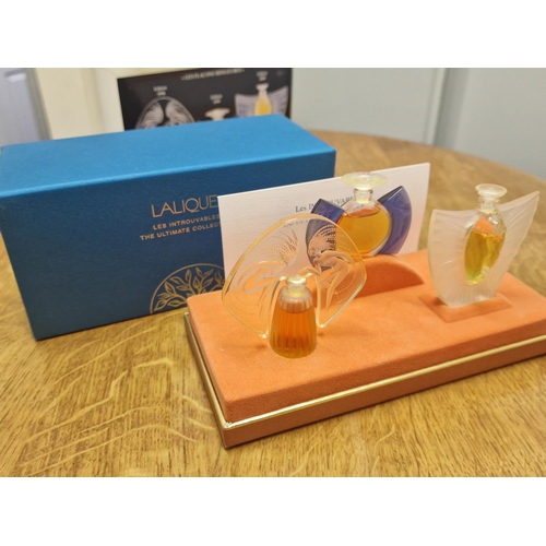 73 - Lalique Boxed Set of Designer Glass Miniature Scent Bottles (1998-2000) - 'Les Flacons Miniatures' &... 