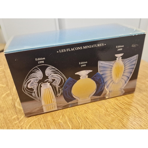 73 - Lalique Boxed Set of Designer Glass Miniature Scent Bottles (1998-2000) - 'Les Flacons Miniatures' &... 