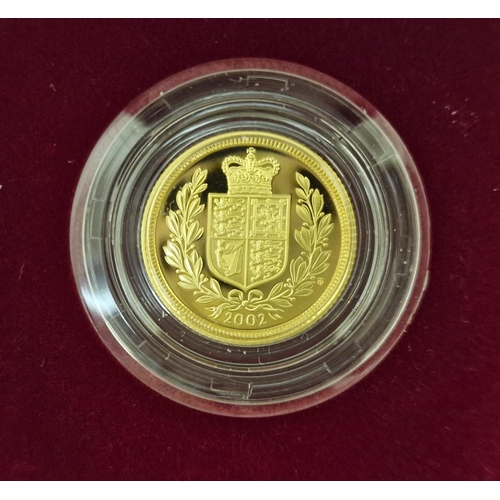 83 - 22ct Gold Cased Royal Mint 2002 Queens Jubilee Half Sovereign Coin, limited edition number 05670