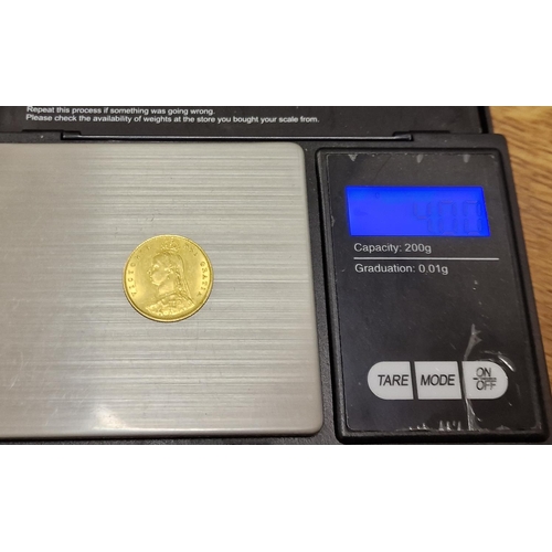 86 - Gold 22ct 1887 Half Sovereign Coin, 4.00g, unboxed