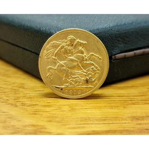 89 - Gold 22ct 1912 Full Sovereign Coin, 8.00g, unboxed