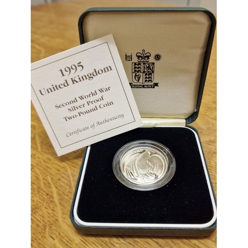 93 - Silver Pair of 1995 & 1994 Royal Mint & Westminster Collection Sterling Silver Proof D-Day Commemora... 