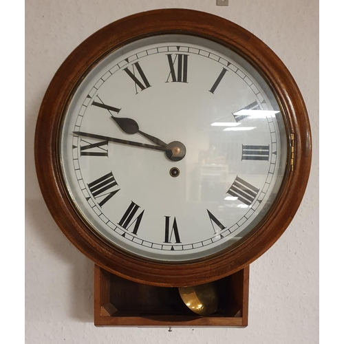 129e - Vintage Handmade (case) Railway Style Pendant Wall Clock - 48x38cm