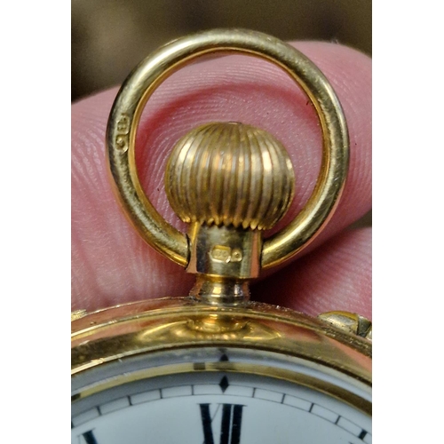 188b - 18ct Gold Pocketwatch Watch by Reid & Sons of Newcastle Upon Tyne - 91.95g - In Good Working Order