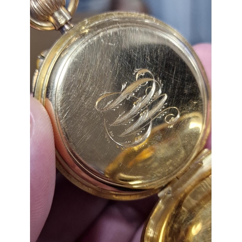 188b - 18ct Gold Pocketwatch Watch by Reid & Sons of Newcastle Upon Tyne - 91.95g - In Good Working Order