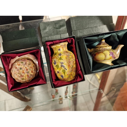 139g - Trio of Georgina Winkley Handpainted Royal Worcester Style Tea Miniatures