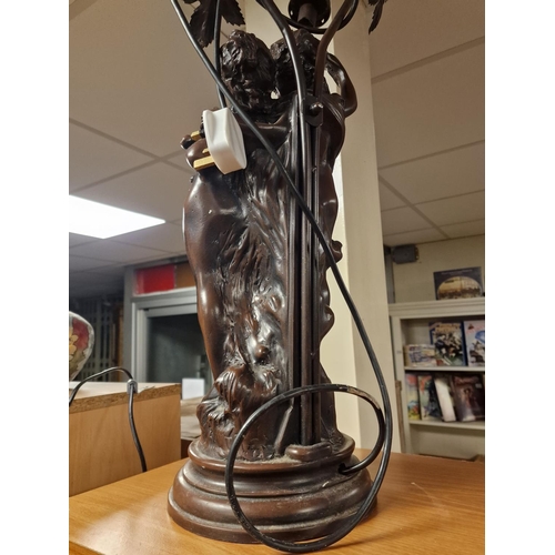 139h - Large Bronzed Classical Scene Lamp