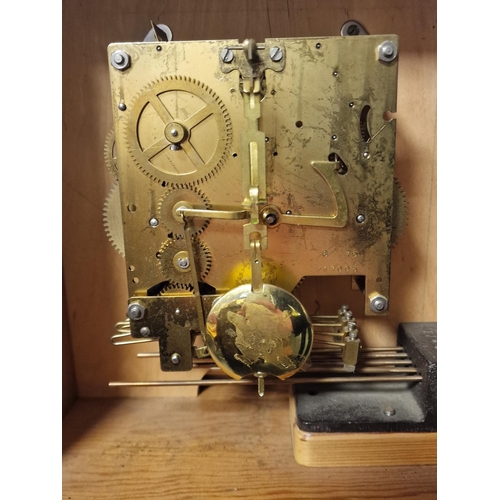 20a - Vintage Original German Mantel Clock w/a Hand Crafted Case, almost like a Grandmother Clock top - 32... 