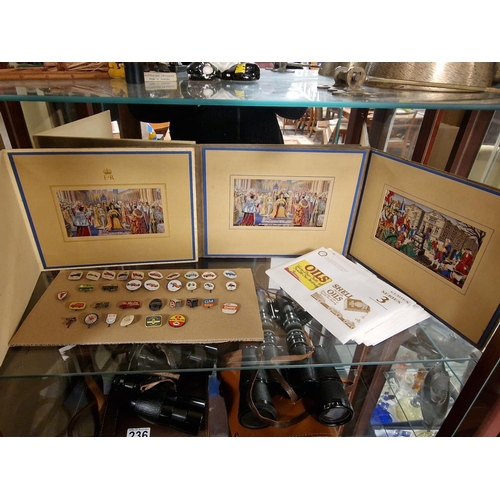 28e - Brocklehurst Wilson Silks Trio Set + Transport Pin Badges & Shell Oil Automobilia Postcard Sets