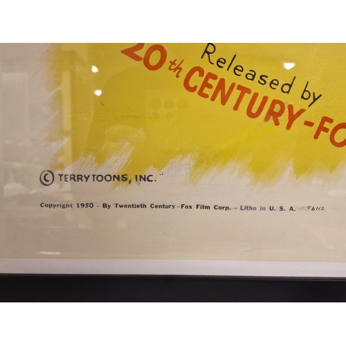 41i - Framed 1950's Terry-Toon Cartoons (20th Century Fox) Stock US One Sheet Advertising Poster (27