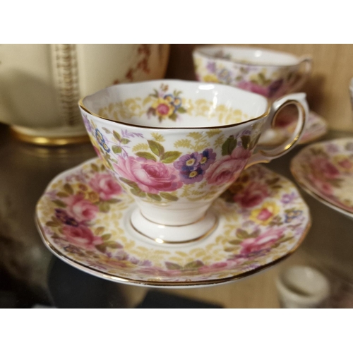 14 - Royal Albert Serena Pink Floral Coffee Tea Service - 16 pieces in total