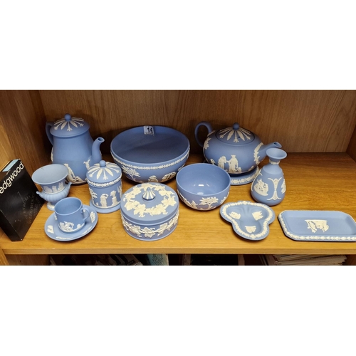 16 - Jasperware Wedgwood Collection of 14 Decorative Tea and Homewares