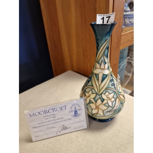 17 - Moorcroft 'Carousel' Floral Vase, marked 929 by Rachel Bishop, 9