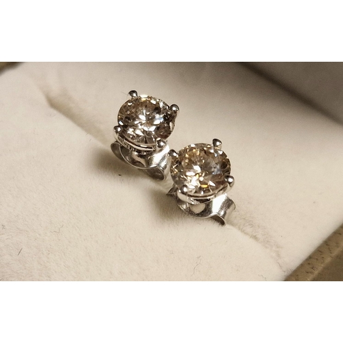 229 - 18ct White Gold Diamond Earrings Weight 1.89g - estimate carat weight per stone of 0.55ct