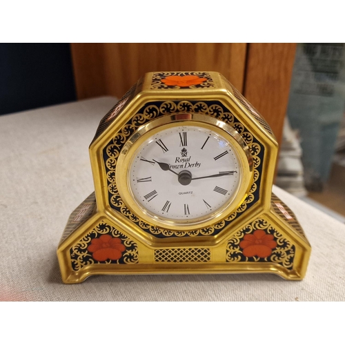 23q - Royal Crown Derby Old Imari 1128 Clock