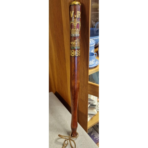 25a - Antique Policeman's Truncheon, marked 1868, 48cm long