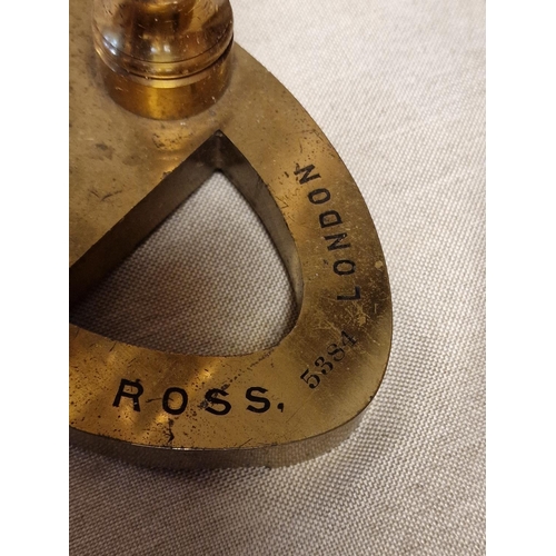 25d - Ross London '5384' Antique Cased Scientific Microscope - 40cm high