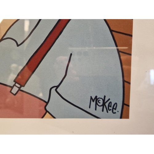 33 - Pete McKee (1966-) Framed Bus Train Tram Journey Print - 78x58cm inc frame