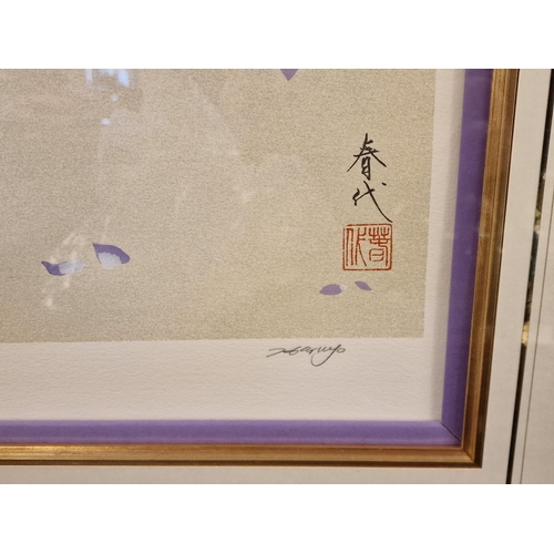 34 - Haruyo Morita (1945-) Japanese Oriental Geisha Art - 128x89cm inc frame