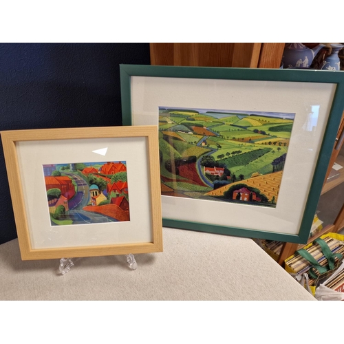 38 - David Hockney Pair of 1997 Prints 'Road to York Trough Sledmere' and 'Road Across the Wolds' - 28.5x... 