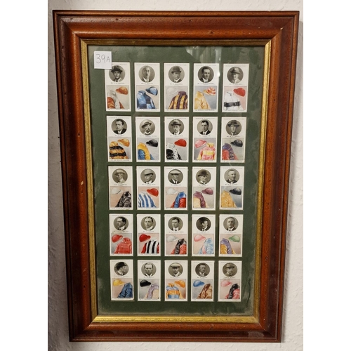 39a - Framed Ogdens Cigarette Cards Horse Racing Jockeys Sport Wall Art