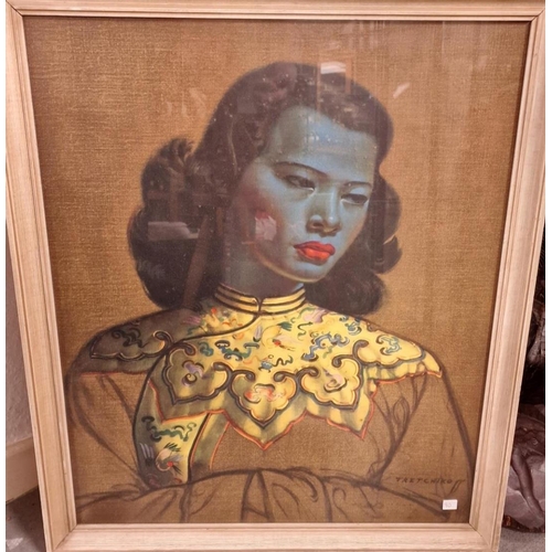 39d - Tretchikoff (1913-2006) Framed Print of the Chinese Girl - 76x57cm inc frame, and in good condition