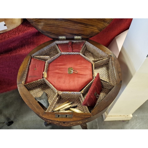 4 - Antique Pedestal Games Table, late Victorian era with a Habadashery Octagonal Storage Unit - 28.5