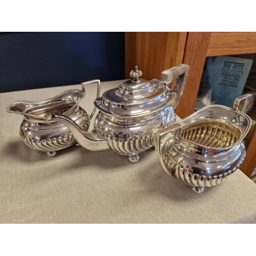 46 - Silver Sterling Antique 1899 Hallmarked Cooper Brothers 3pc Tea Service - 839g total