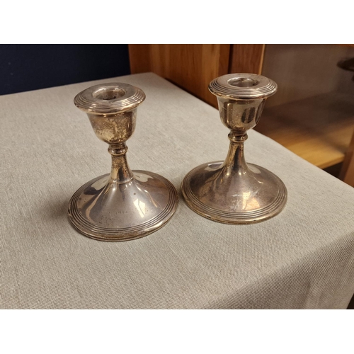 50 - Silver Pair of 1920's Sterling (Chester) Candlesticks, 506g combined