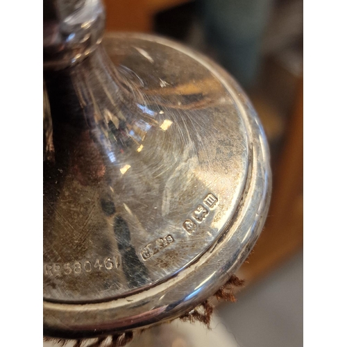 58 - Silver Sterling Pair of Hallmarked Birmingham 1899 Fluted Vases - 282g