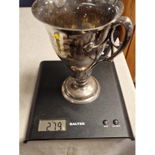 59a - Scouts Silver Hallmarked Sports Trophy 1950 London Inter Troop Challenge Cup - 279g