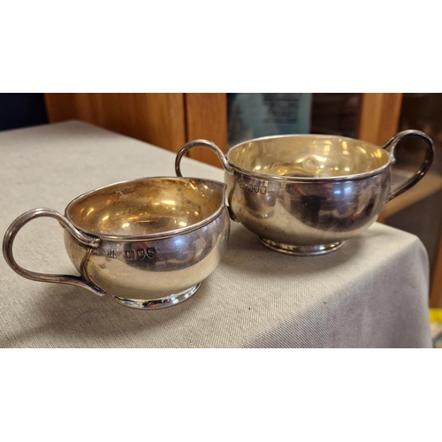 59b - Silver London Hukin & Heath Late 19th Century Pair of Jug & a Loving Cup  combined weight 233g