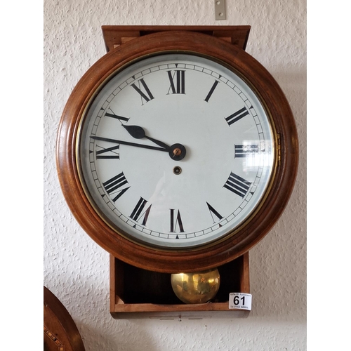 61 - Railway Clock w/ Vintage Handmade (case) - 48x38cm