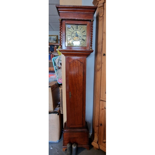65 - William Mainman of Howden Antique 18th Century Moon Face Grandather Clock - 185cm high - East Yorksh... 