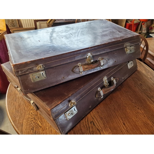 68r - S Reid of London Leather Car Top Suitcases - 1950's and used with a Bentley for over 10yrs - one mea... 