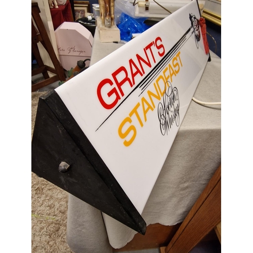 69b - Grants Standfast Scotch Whisky Light-Up Advertising Sign - 64.5cm long - Breweriana Interest