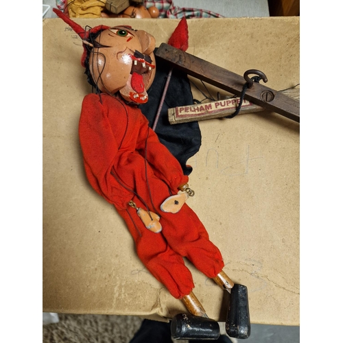9c - Pelham Puppet SM Devil (Hook-Nosed), marked Pelham Puppets to the control, plus one other Marionette... 