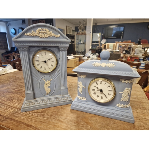 16a - Wedgwood Pair of Jasperware Mantel Clocks