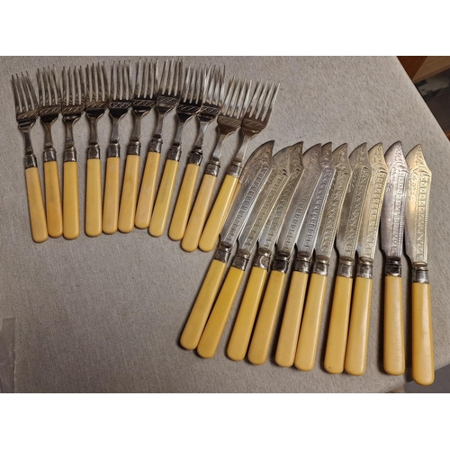 59e - Silver Collared Collection of Hallmarked Cutlery
