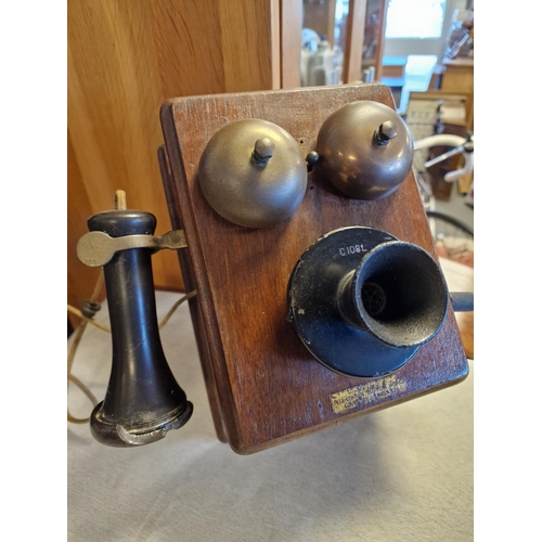 12 - Antique Telephone, Wall Mounted by Peel Conner Telephone Works of Coventry