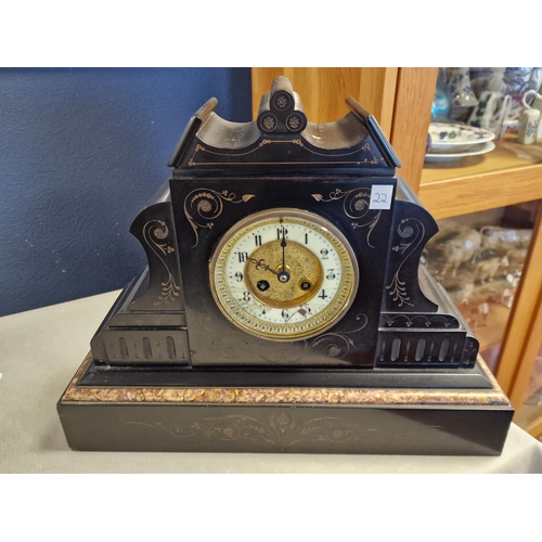 22 - French Slate Mantel Clock - 41 x 32xm (h)