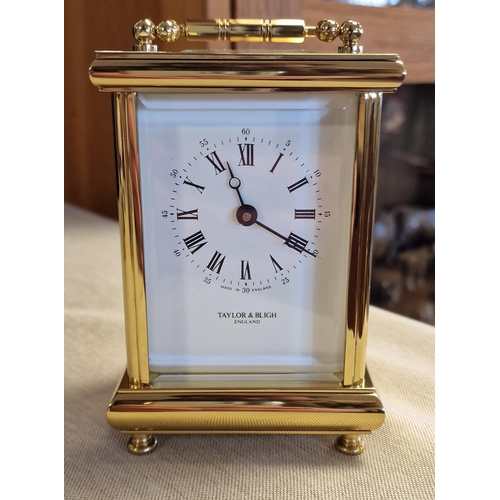 24 - Taylor & Bligh Vintage Carriage Clock - 15cm high inc handle