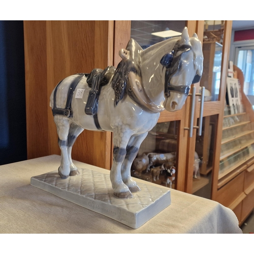 38 - Royal Copenhagen 471 Percheron Porcelain Horse - 38cm long by 29cm high