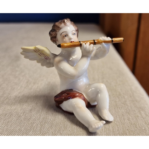 42 - Volkstedt Antique German Cherub Doll Music Band - 9pc and in Good Condition - Meissen Interest