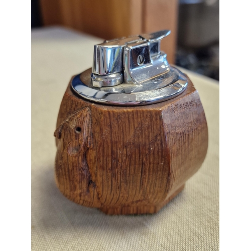 5 - Early Mouseman Yorkshire Oak Table Lighter