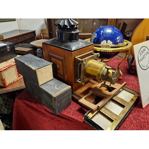 54 - Magic Lantern Projector + Various Slides and Boxed Sets/Viewers