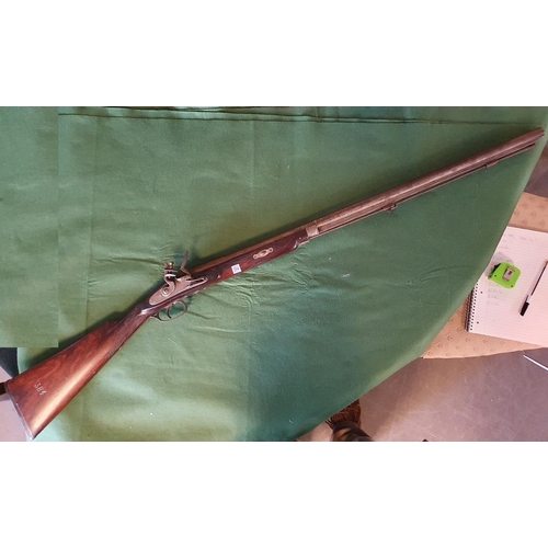 14 - Early Reproduction Flintlock Rifle - marked 384 to the stock