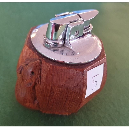 5 - Early Mouseman Yorkshire Oak Table Lighter